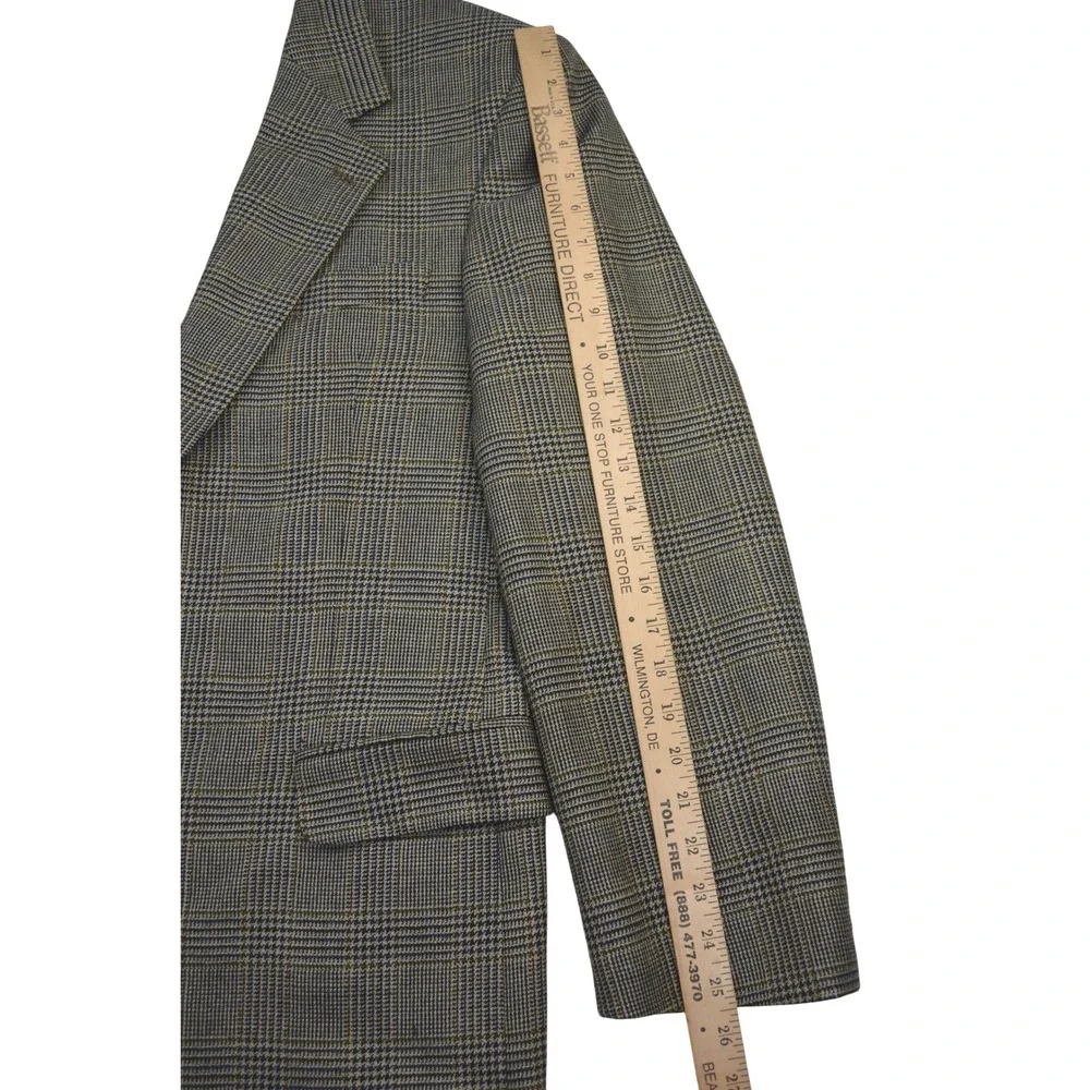 Todays Man Mens Size 42L Wool Plaid Blazer Sport Coat Jacket Made‎ in Italy